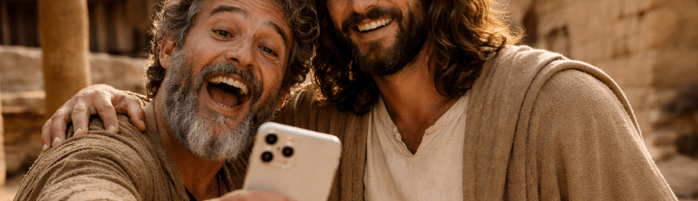 Jesus and Peter selfie - generated with AI.
